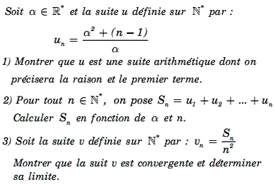 exercice suite arithmétique et convergence (image1)