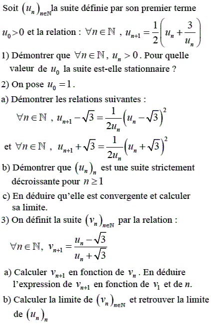 exercice Suite monotone convergente (image1)