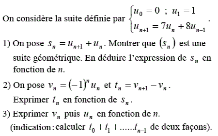 exercice Recherche de terme général d'une suite (image1)