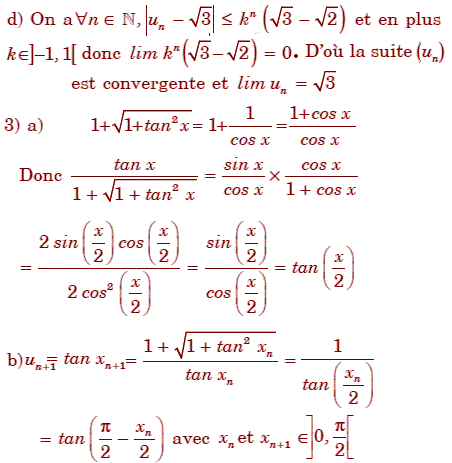 solution Etude de la convergence d'une suite non monotone (image4)