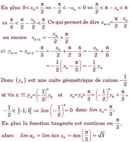 solution Etude de la convergence d'une suite non monotone (image5)