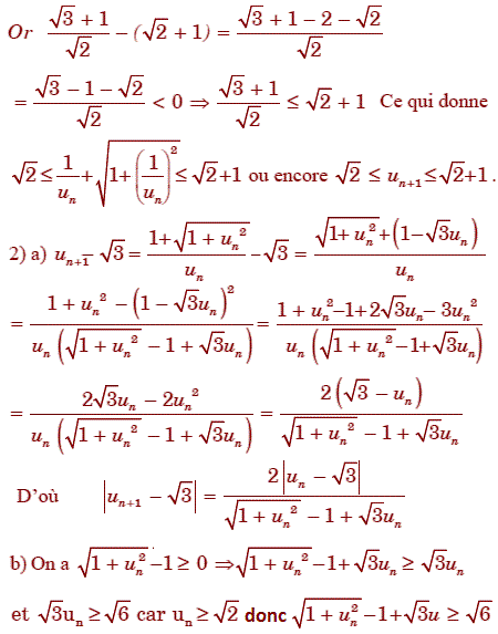 solution Etude de la convergence d'une suite non monotone (image2)