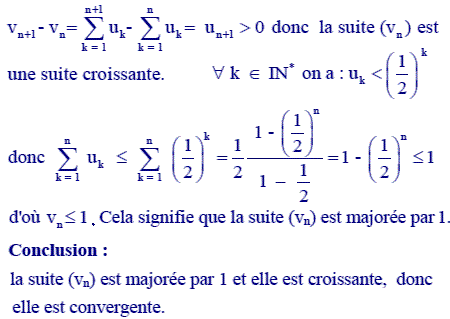 solution Convergence d'une suite et théorème des gendarmes (image3)