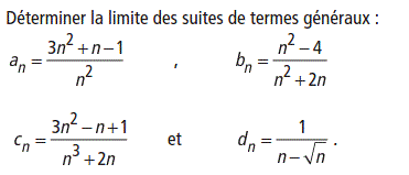 exercice Limites de suites rationnelles (image1)