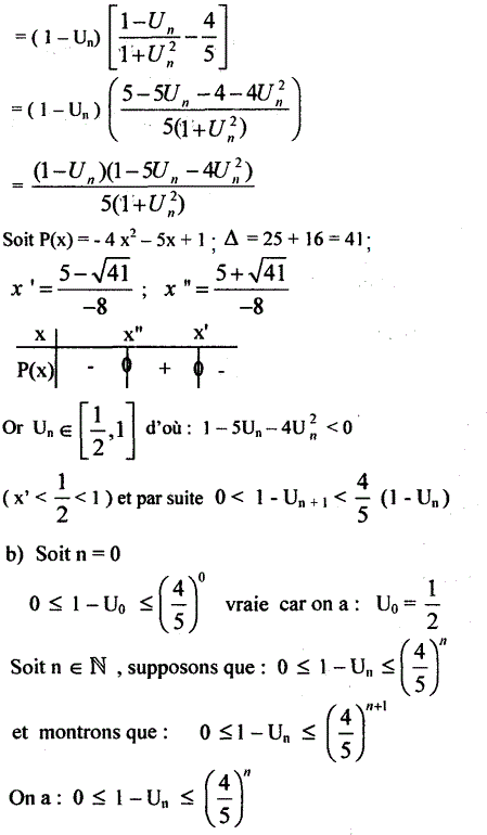 solution Convergence d'une suite recurrente et de la somme de ses termes (image3)