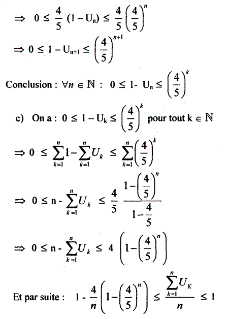 solution Convergence d'une suite recurrente et de la somme de ses termes (image4)