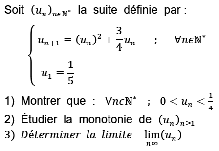 exercice Convergence d'une suite monotone (image1)