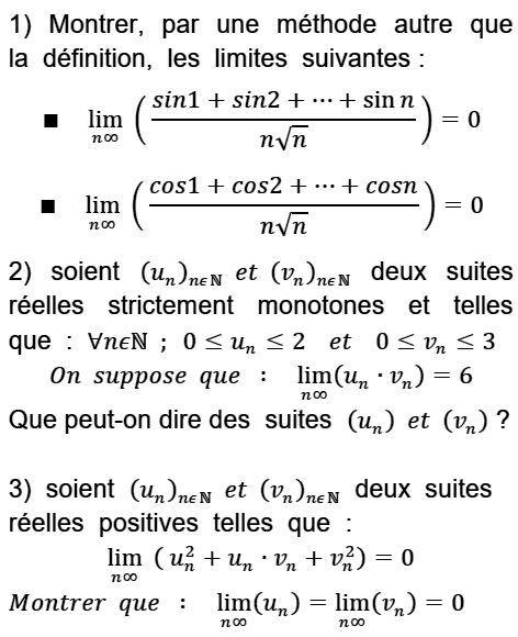 exercice Convergence des suites monotones (image1)