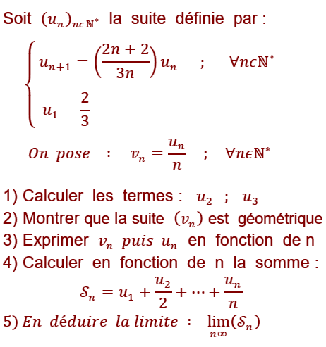exercice Suite géométrique (image1)