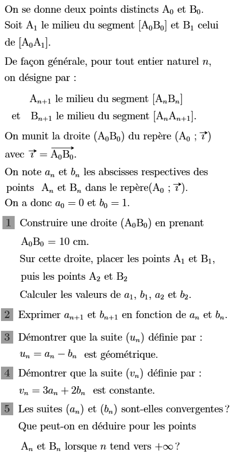 exercice Suite de points -Suites imbriquées (image1)